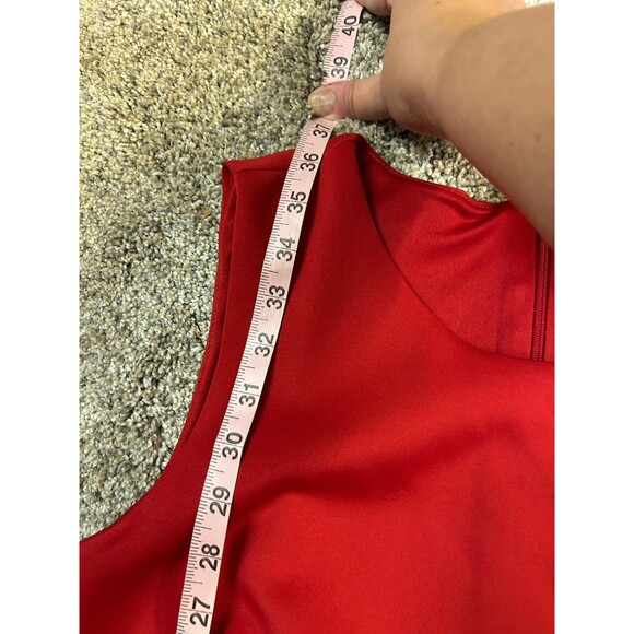 Jason Wu Ruffle Shoulder A-line Dress Red Size Large - Picture 5 of 8